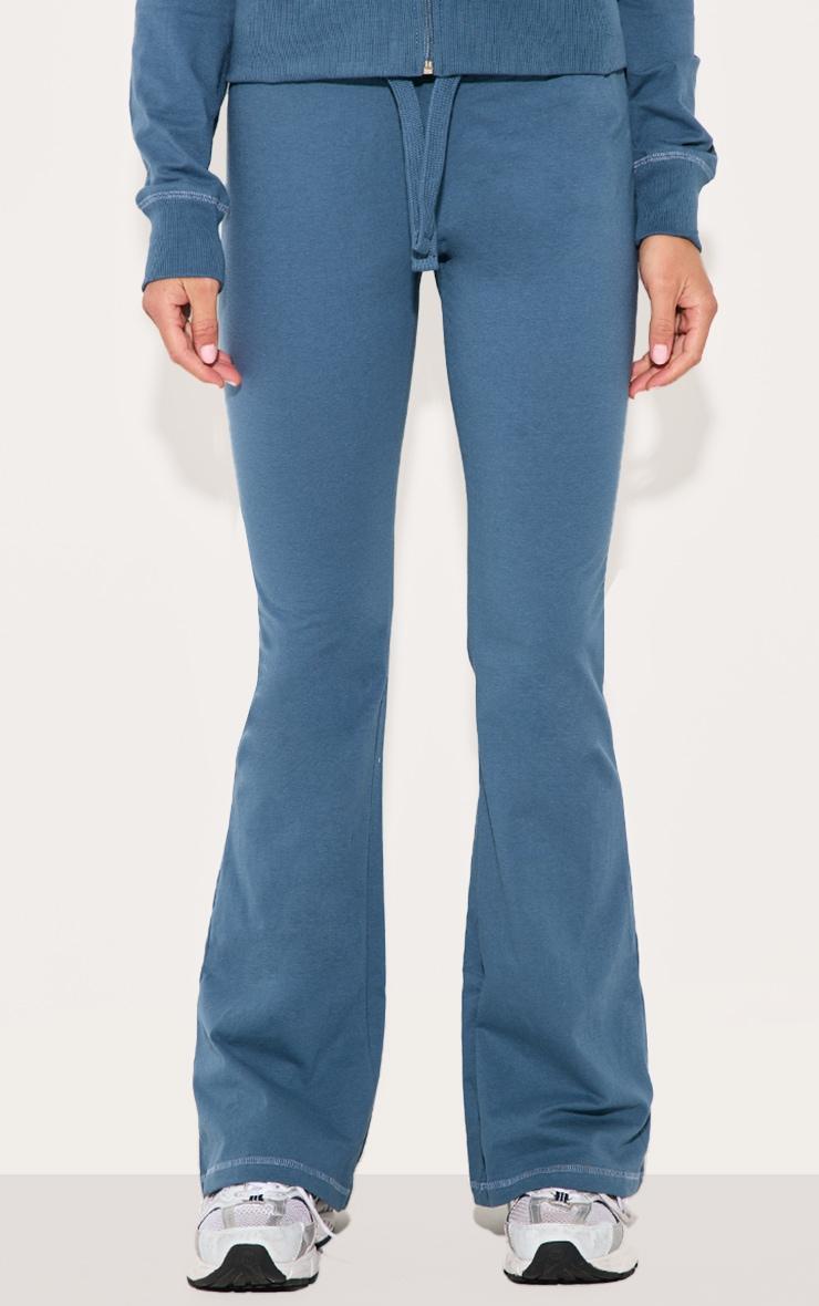 Midnight Blue Low Rise Skinny Flare Pants Product Image