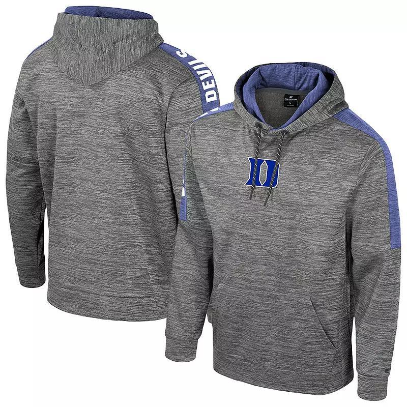 Mens Colosseum Heather Gray Duke Blue Devils Dozer Pullover Hoodie Product Image