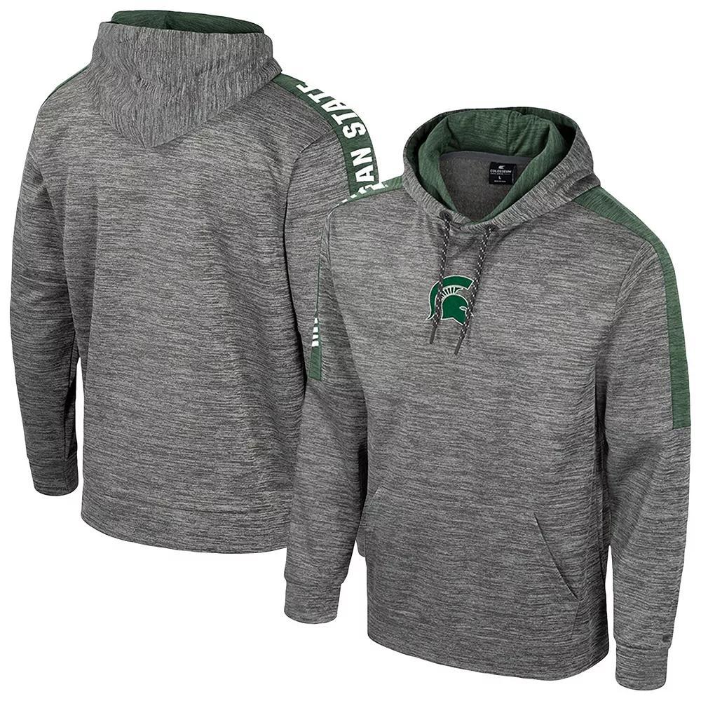 Men's Colosseum Heather Gray Michigan State Spartans Dozer Pullover Hoodie, Size: XL, Grey Product Image
