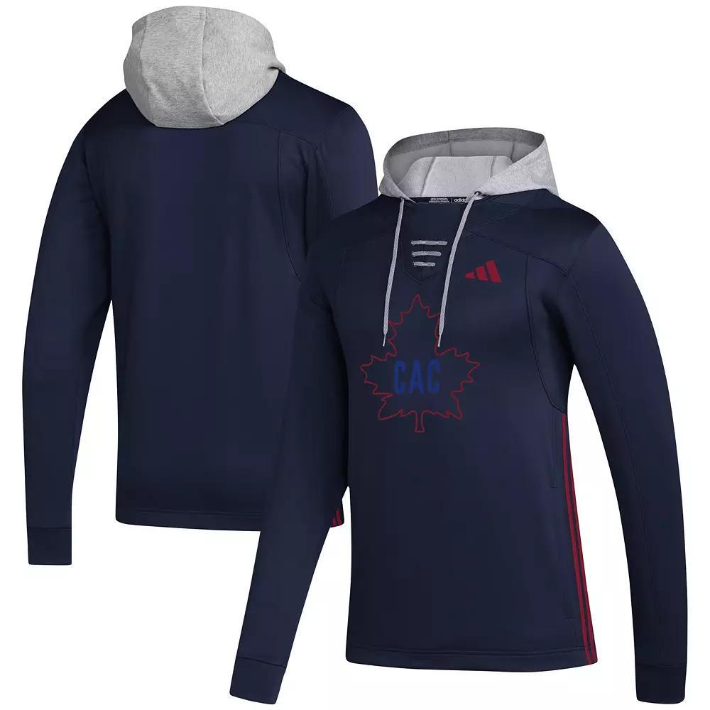 Mens adidas Navy Montreal Canadiens Refresh Skate Lace AEROREADY Pullover Hoodie Cnd Blue Product Image