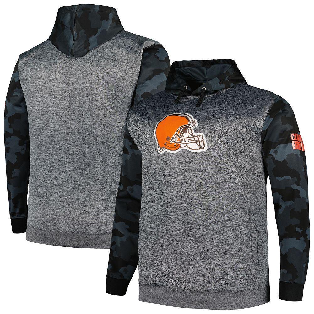 Mens Fanatics Branded Heather Charcoal Cleveland Browns Big & Tall Camo Pullover Hoodie Product Image