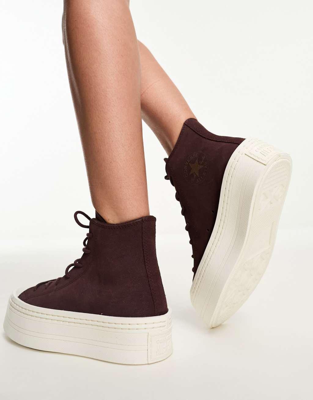 Converse Chuck Taylor All Star Modern Platform Hi Top sneakers in dark brown Product Image