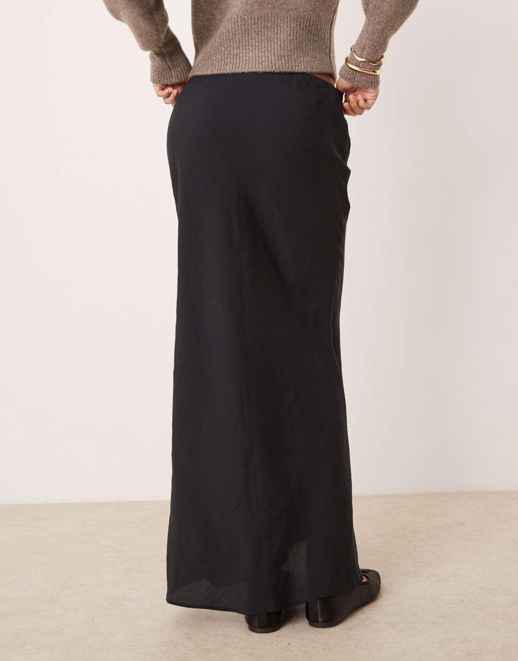 ASOS DESIGN soft touch maxi skirt in black Product Image