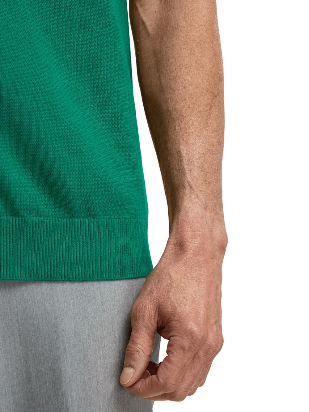 Cotton Full Zip Polo - Green Product Image