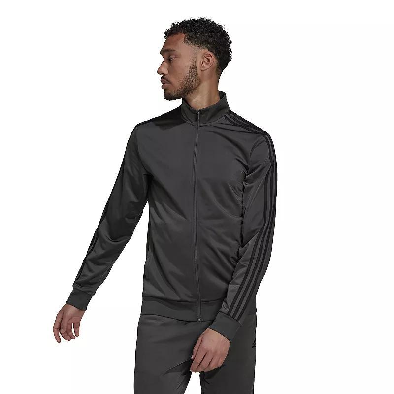 Mens adidas Tricot Track Jacket Dark Gray Grey Product Image