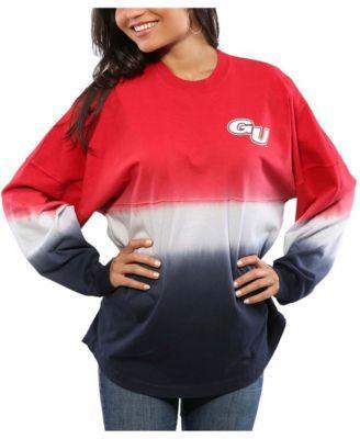 Womens Red Gonzaga Bulldogs Ombre Long Sleeve Dip-Dyed Spirit Jersey Product Image