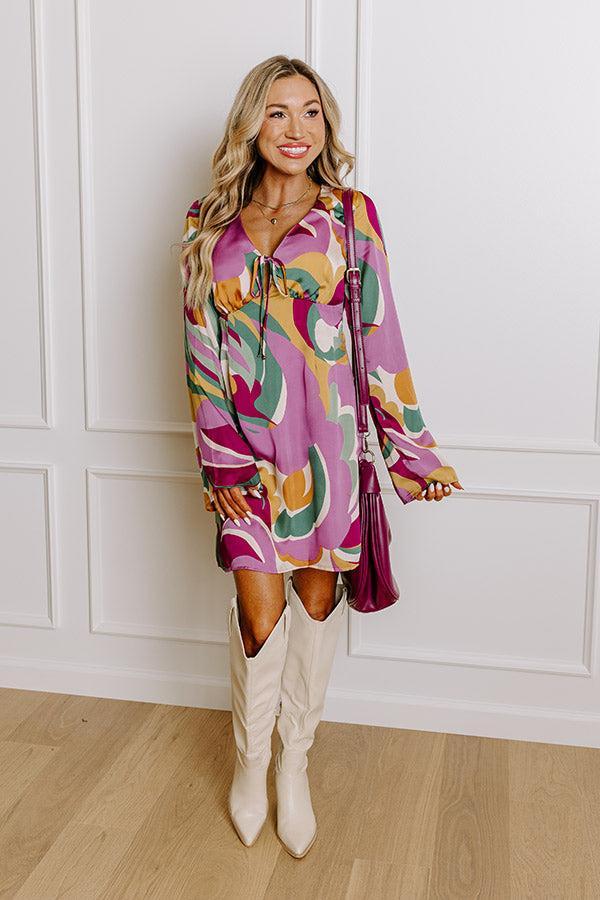 Groovy Mindset Satin Mini Dress Product Image