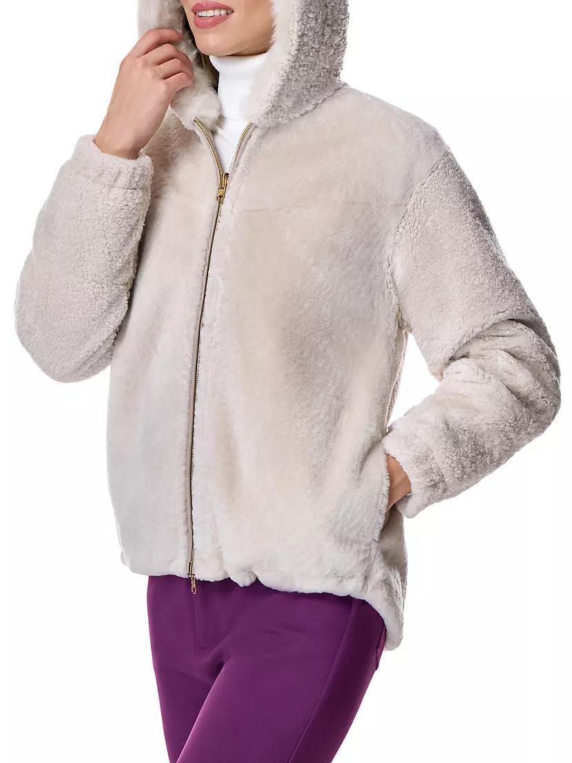 Reversible Hooded Shearling Jacket Product Image