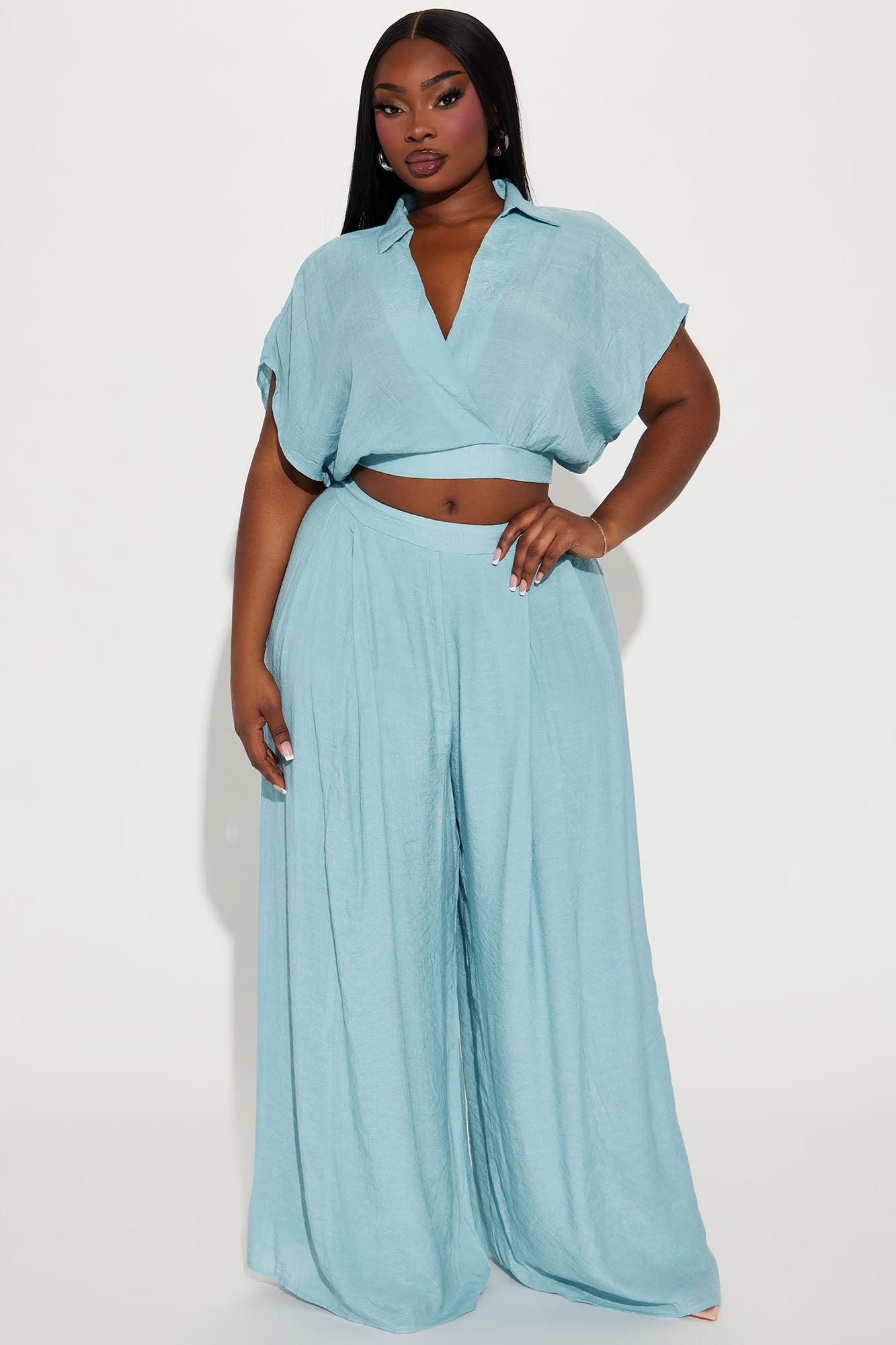 Mea Gauze Pant Set - Blue Product Image