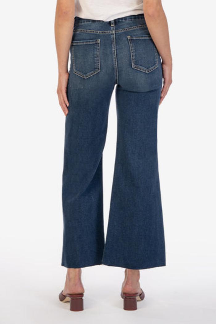 Meg High Rise Fab Ab Wide Leg- Yielded Dark Base Wash Product Image
