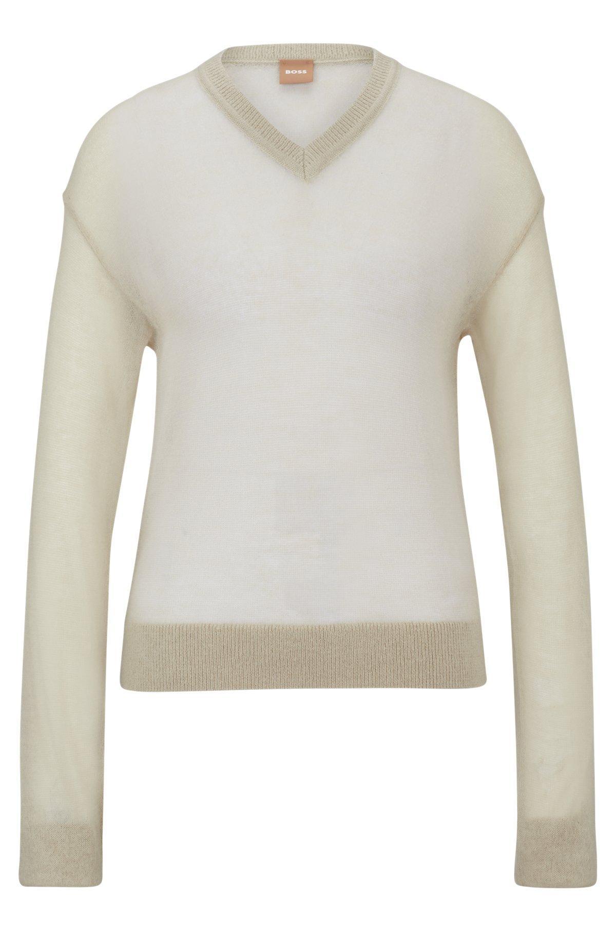 V-neck sweater in a sheer knit Product Image