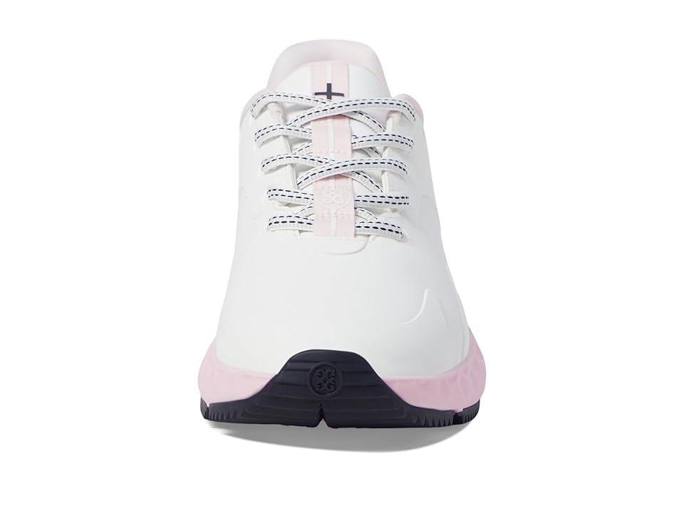 GFORE Women's MG4+ Perforated T.P.U. Contrast Stripe Golf Shoes (Snow/Blush) Women's Shoes Product Image