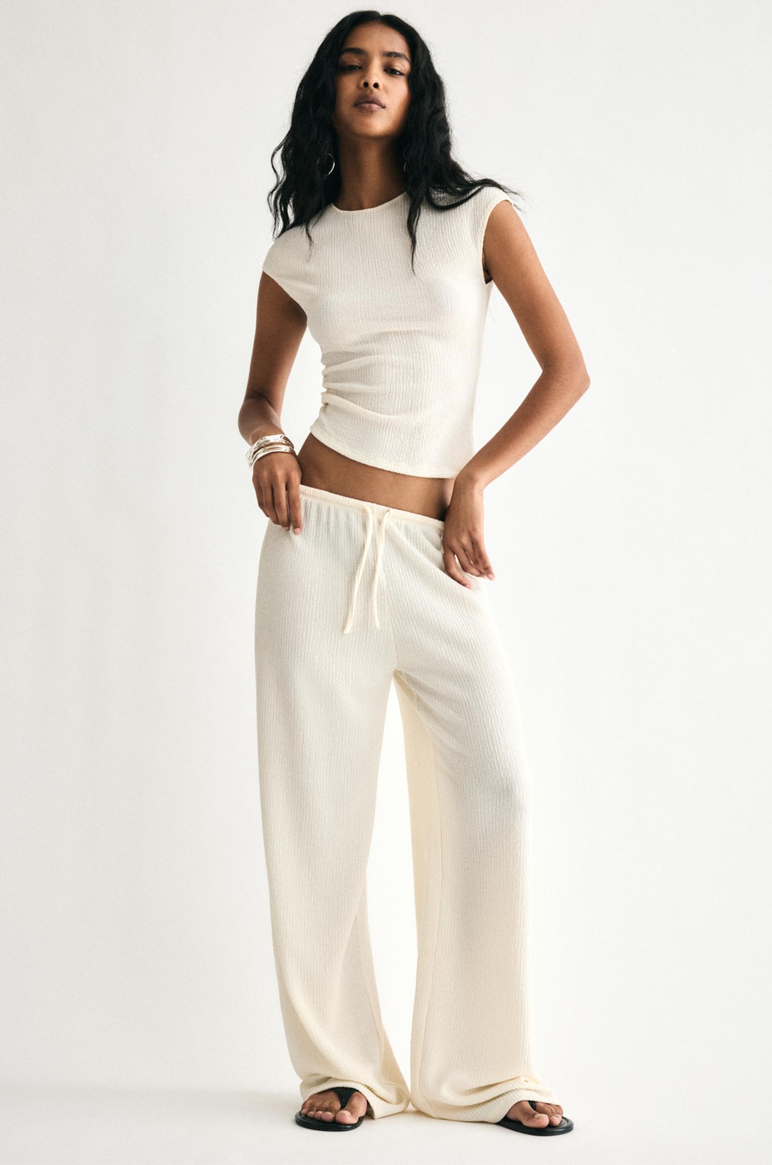 Wide-leg crepe pants Product Image