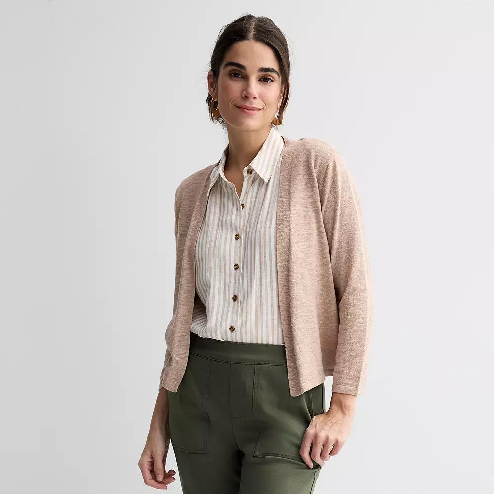 Women's Croft & Barrow® Open Front Cardigan, Size: Small, Tara Product Image