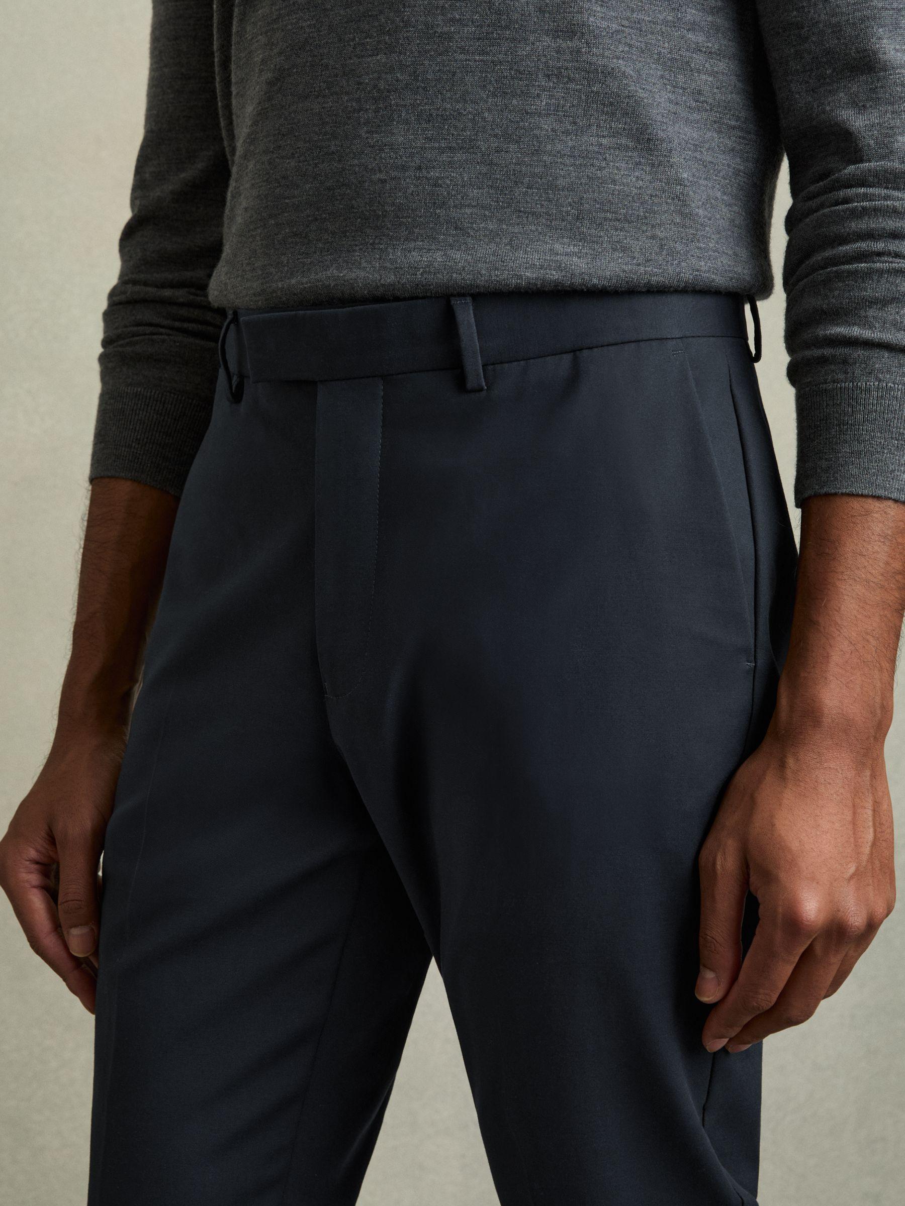 Slim Fit Cotton Blend Chinos in Steel Blue Product Image