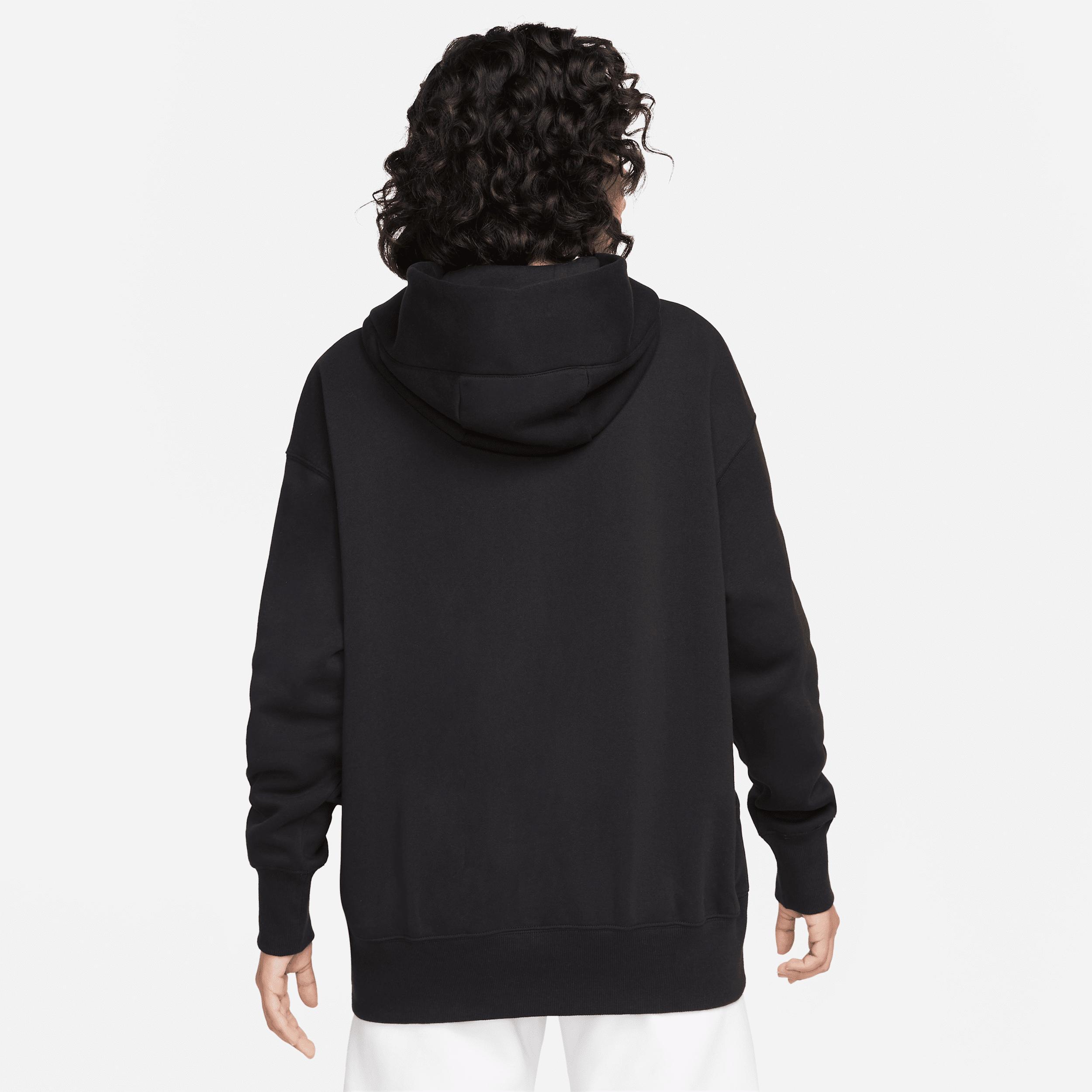 Nike Womens Nike Phoenix Fleece OS Pullover Hoodie - Womens Black/White Product Image