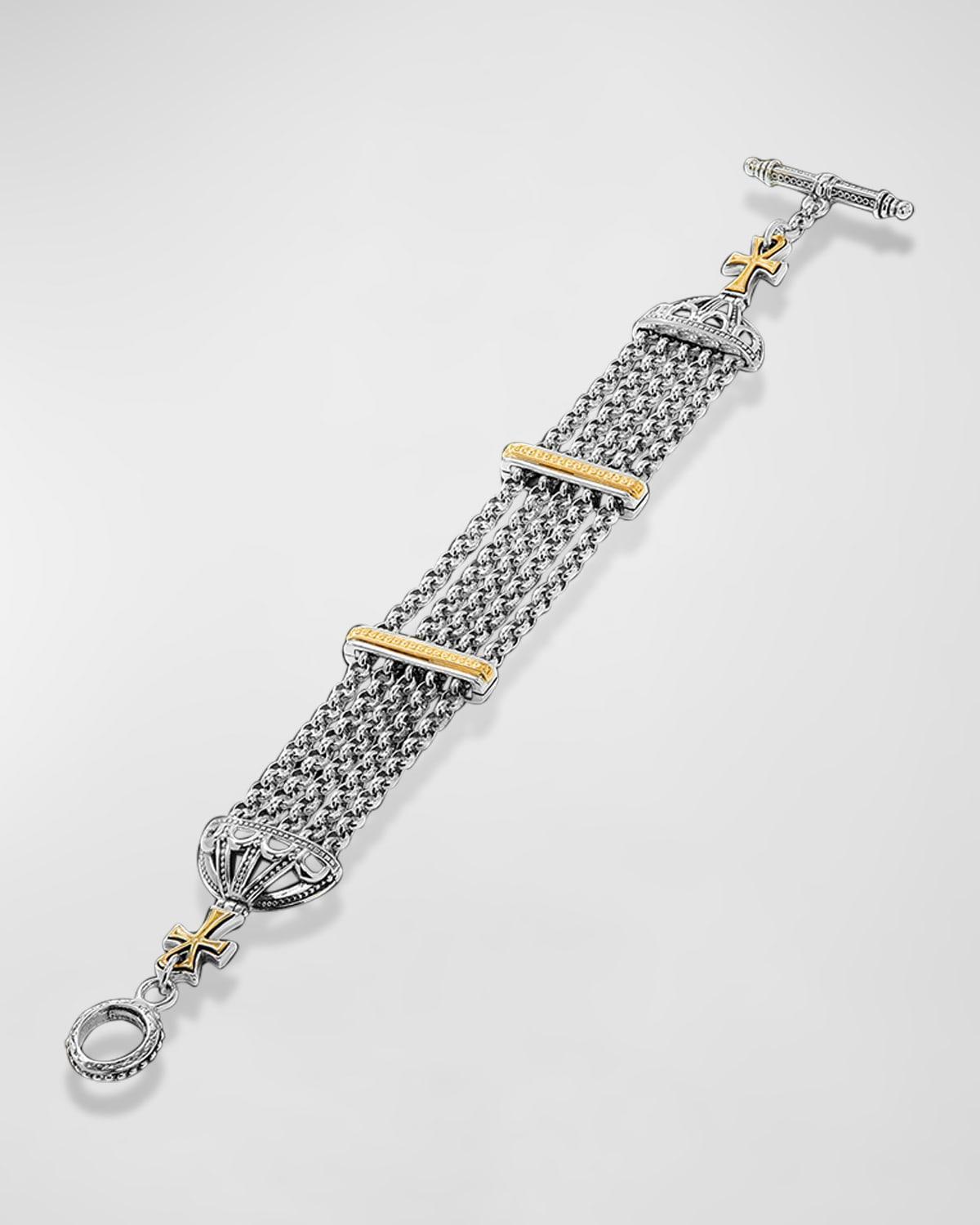 Womens Sterling Silver & 18K Yellow Gold Bracelet Product Image