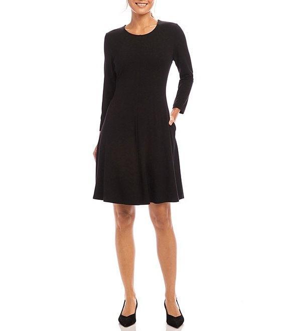 Karen Kane Scoop Neck 3/4 Sleeve Fit & Flare Dress Product Image