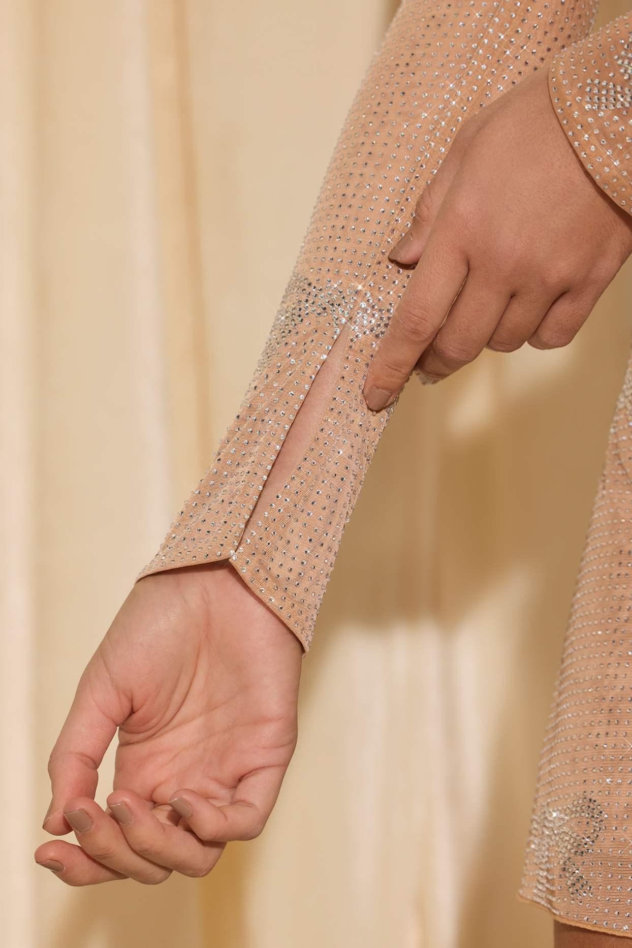 Embellished Bow-Detail Top in Almond Product Image