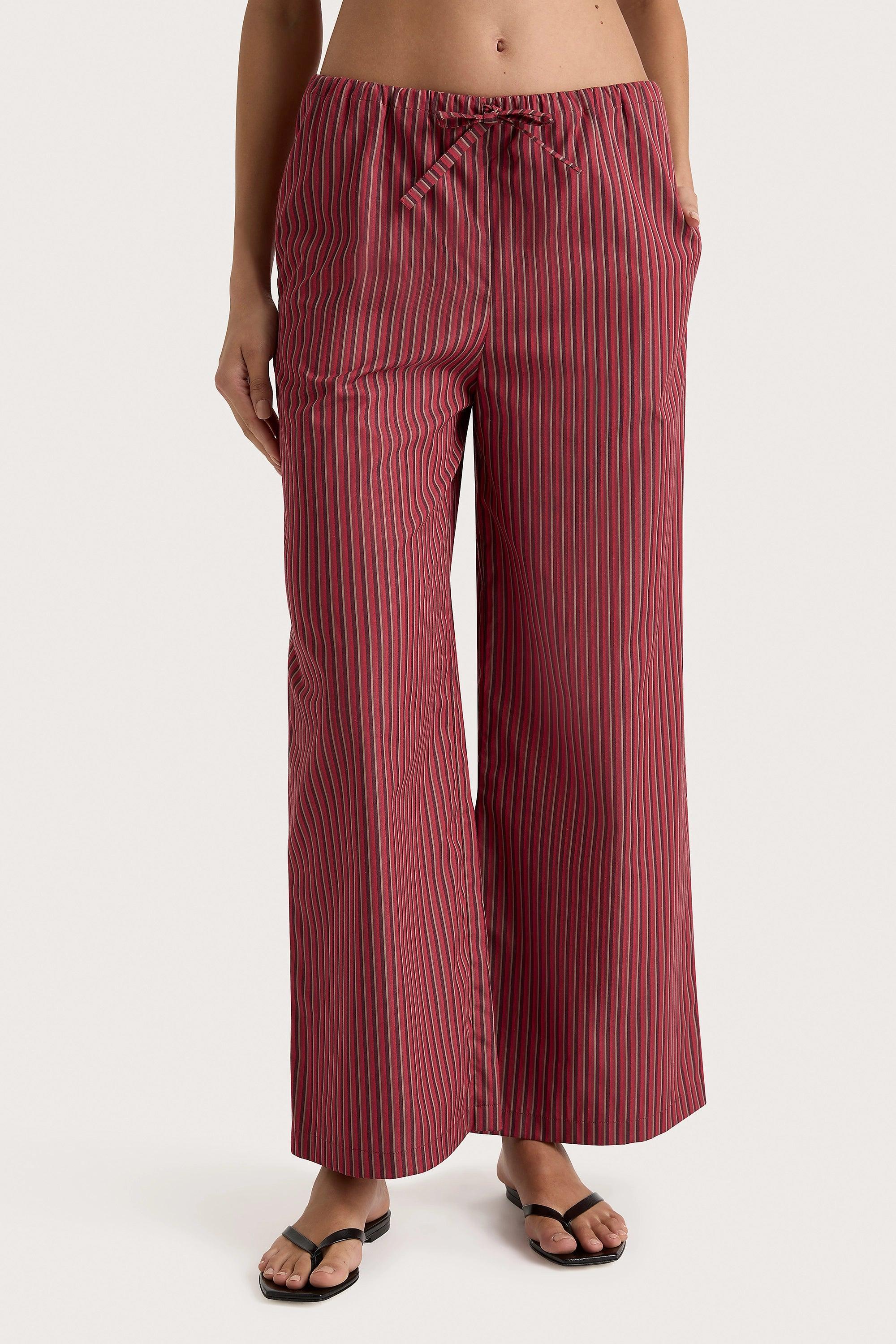 Freja Pant Wine Stripe Product Image