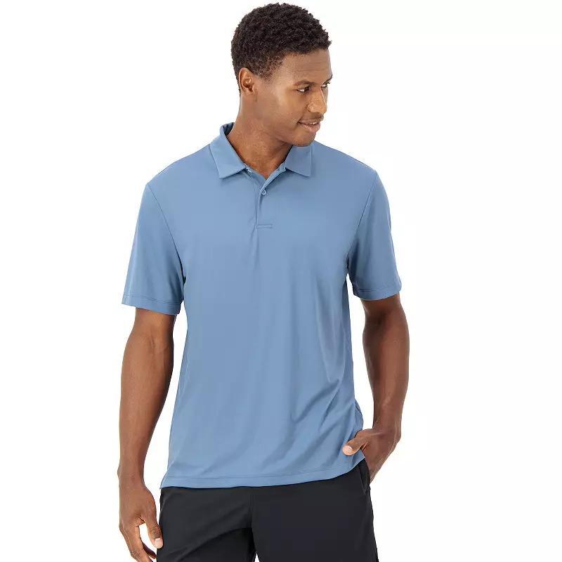 Men's Hanes® Moves Short Sleeve Performance Polo, Size: Large, Blue Dive Product Image