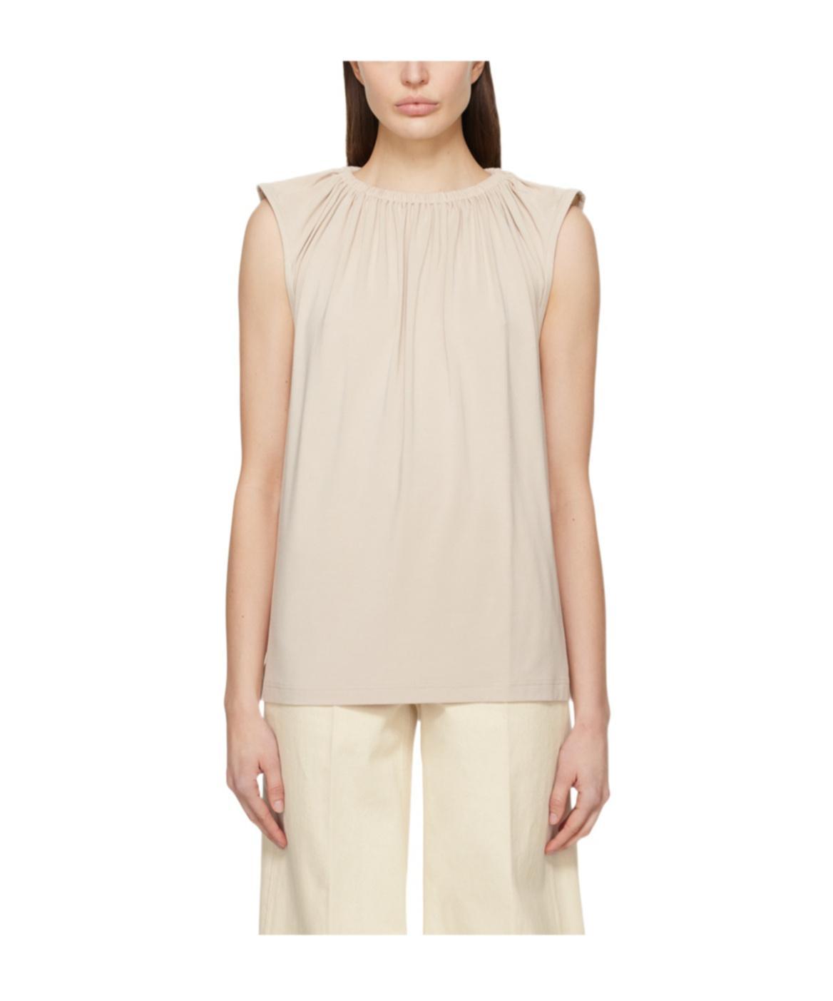 TOTÊME Ruched Elasticated Sleeveless Blouse In Nude Product Image