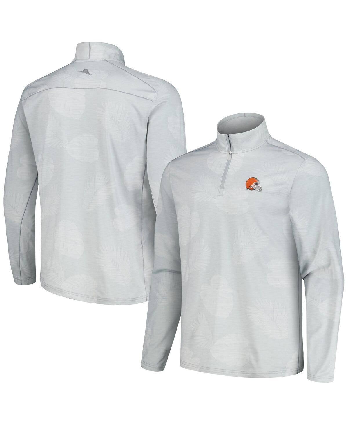 Tommy Bahama Mens Gray Virginia Tech Hokies Delray Frond IslandZone Quarter-Zip Jacket Product Image