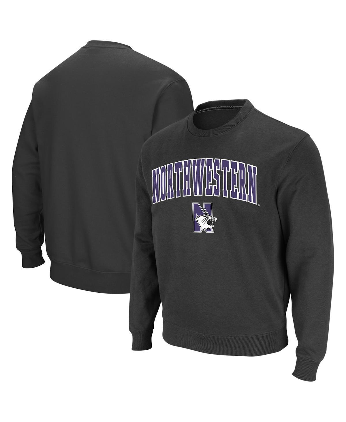 Mens Colosseum Heather Gray Northwestern Wildcats Arch & Logo Crew Neck Sweatshirt Product Image