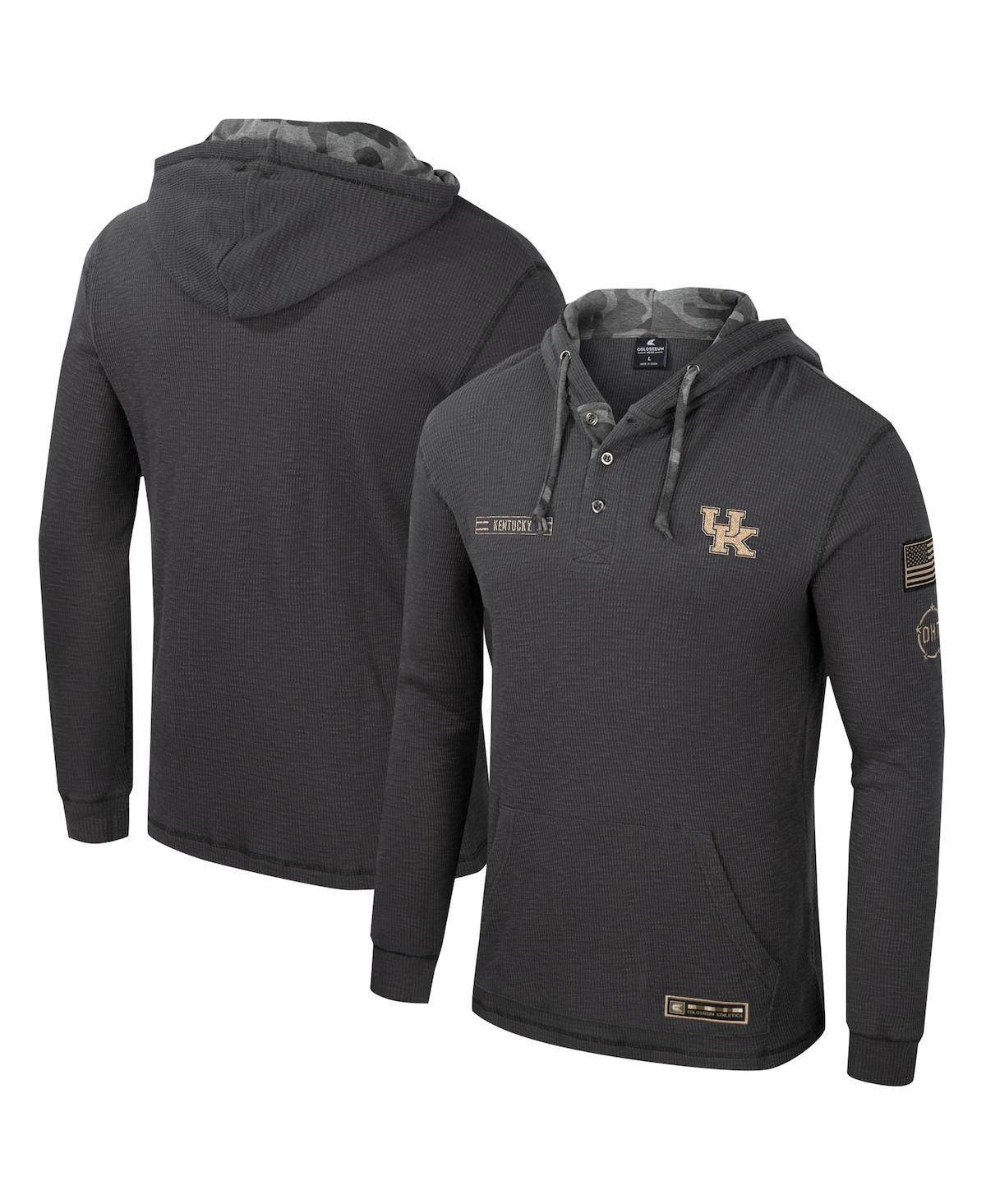 Mens Colosseum Charcoal Kentucky Wildcats OHT Military Appreciation Henley Pullover Hoodie Product Image