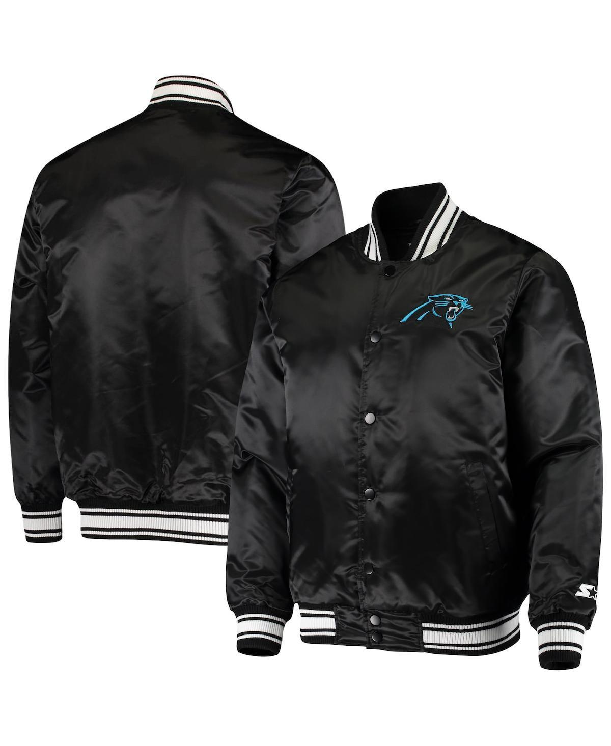 Mens Starter Carolina Panthers Locker Room Satin Varsity Full-Snap Jacket Product Image