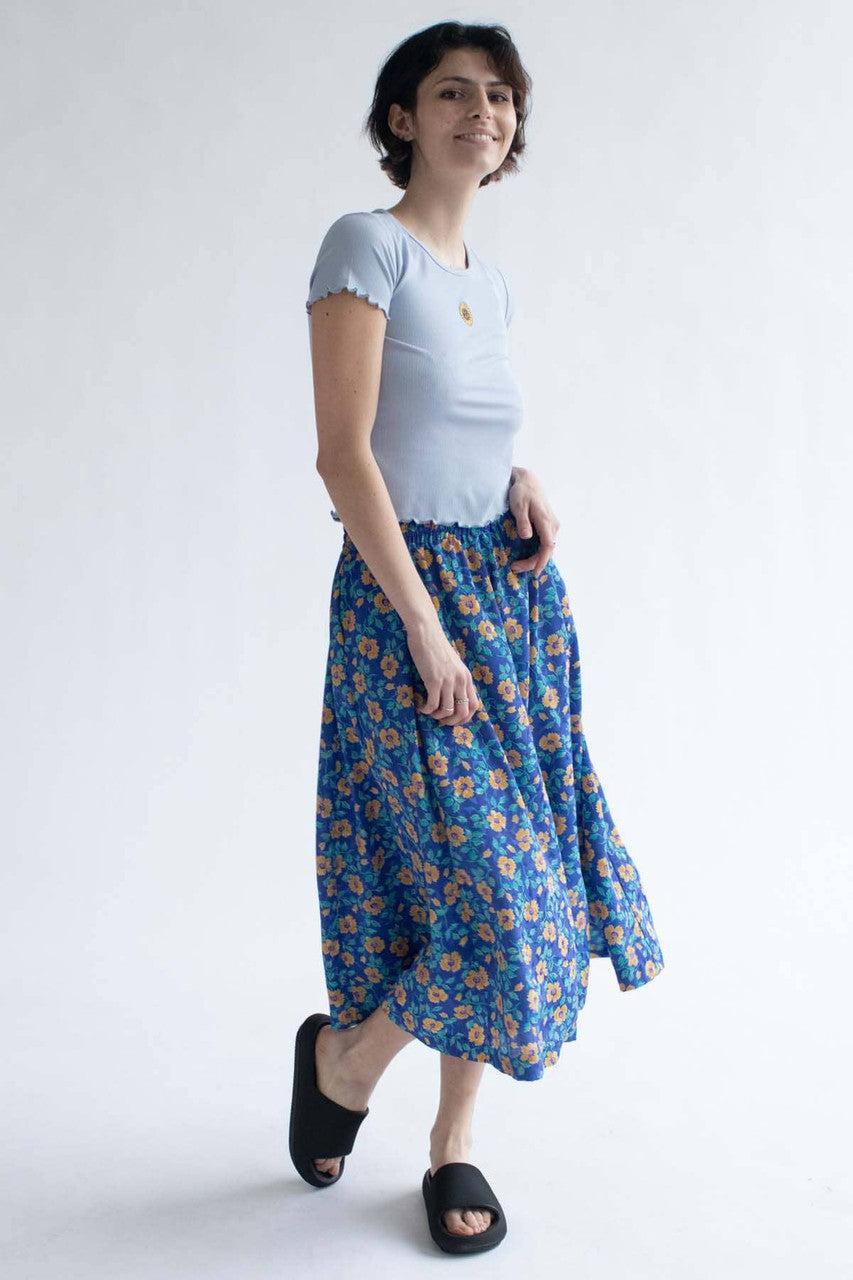 Daisy Embroidered Periwinkle Tee Product Image