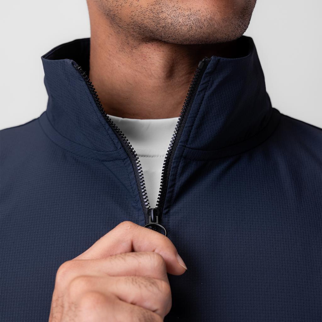 0970. Ripstop Quarter Zip Jacket - Navy Product Image