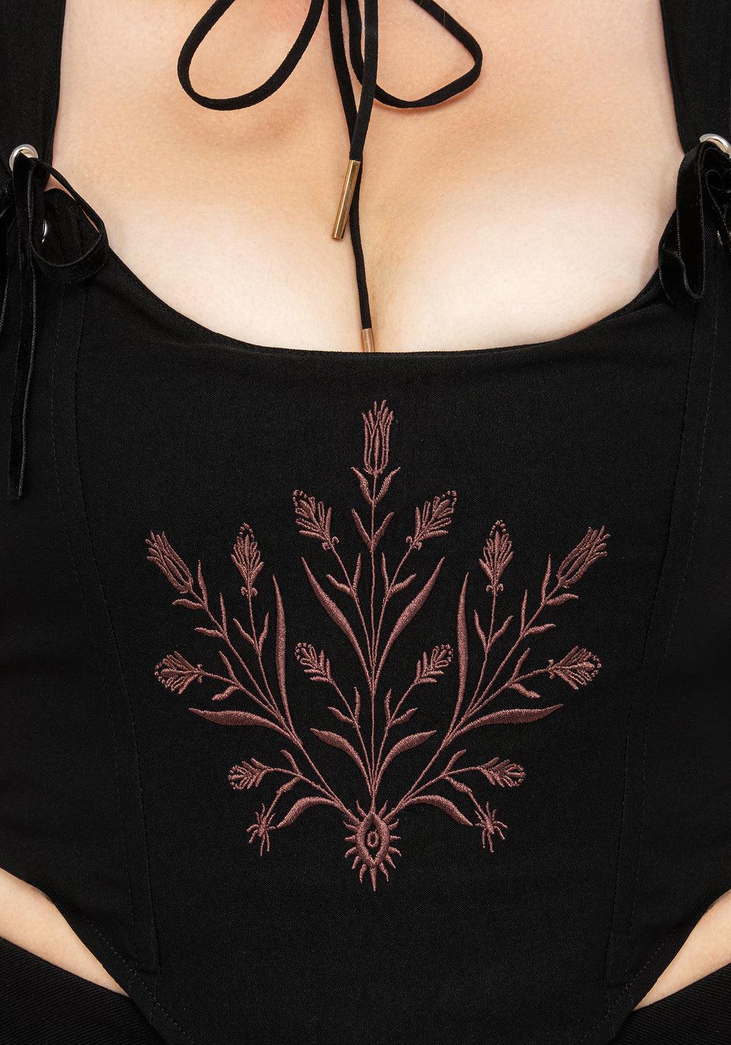 Cybele Embroidered Crop Corset Top Product Image