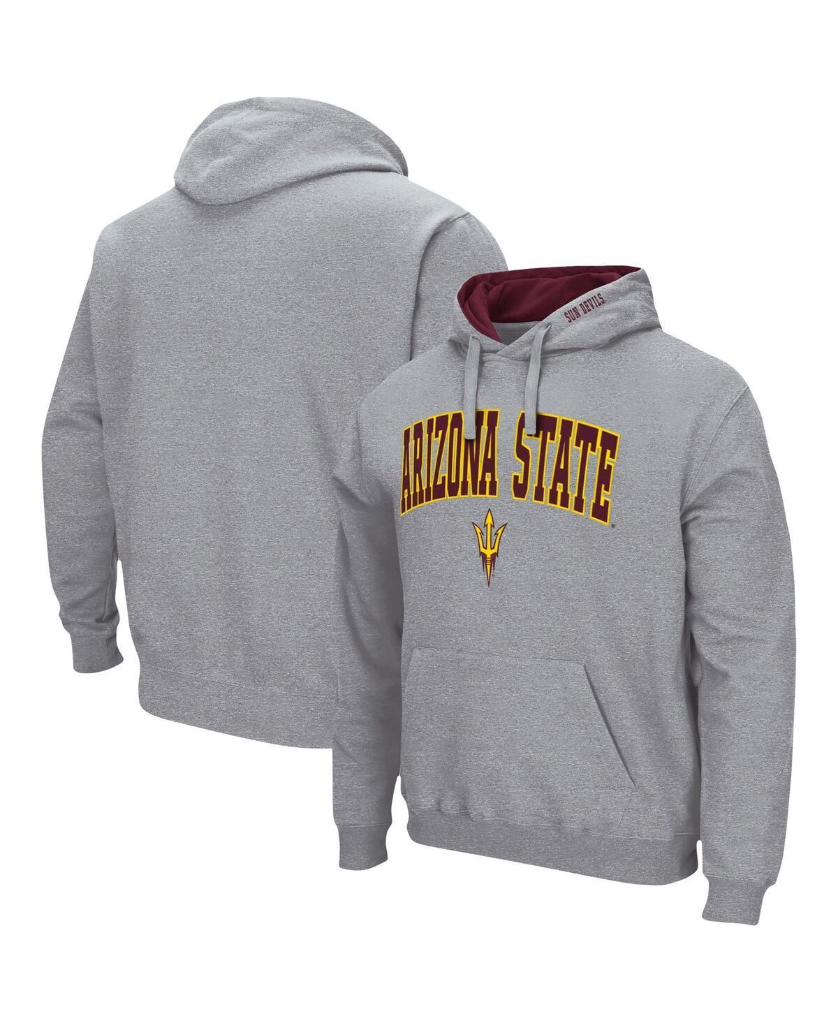 Men's Colosseum Heathered Gray Bowling Green St. Falcons Arch and Logo Pullover Hoodie, Size: XL, Bwg Grey Product Image