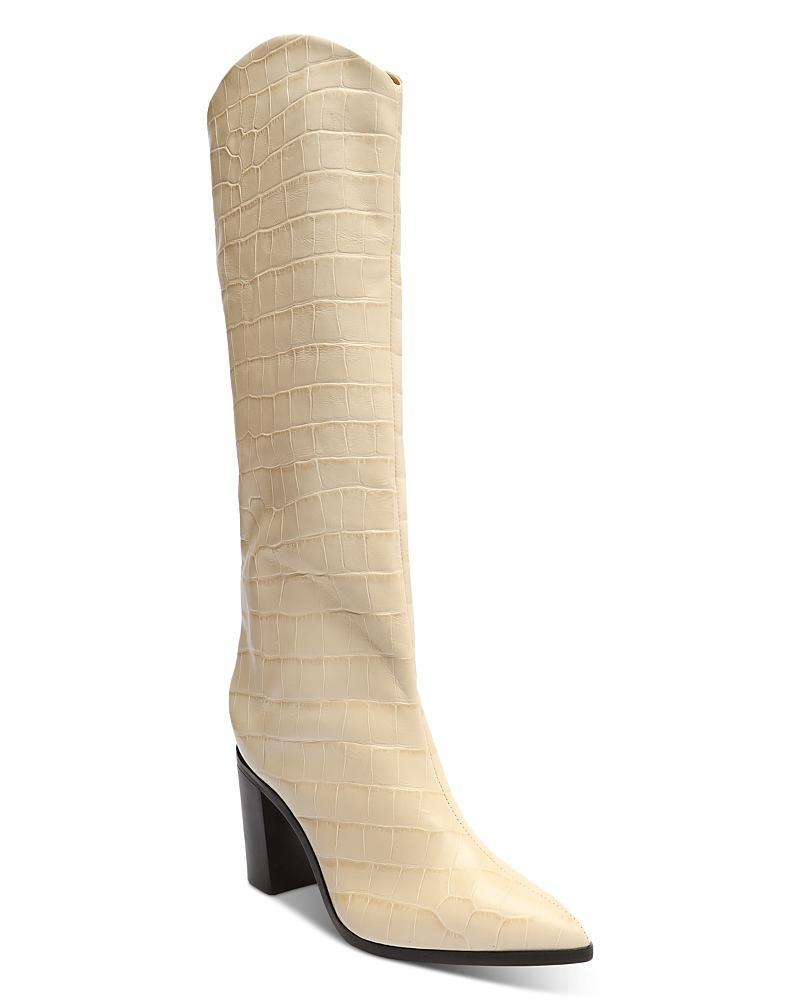 Schutz Maryana Leather Knee-High Croc Boot Womens at Urban Outfitters Product Image