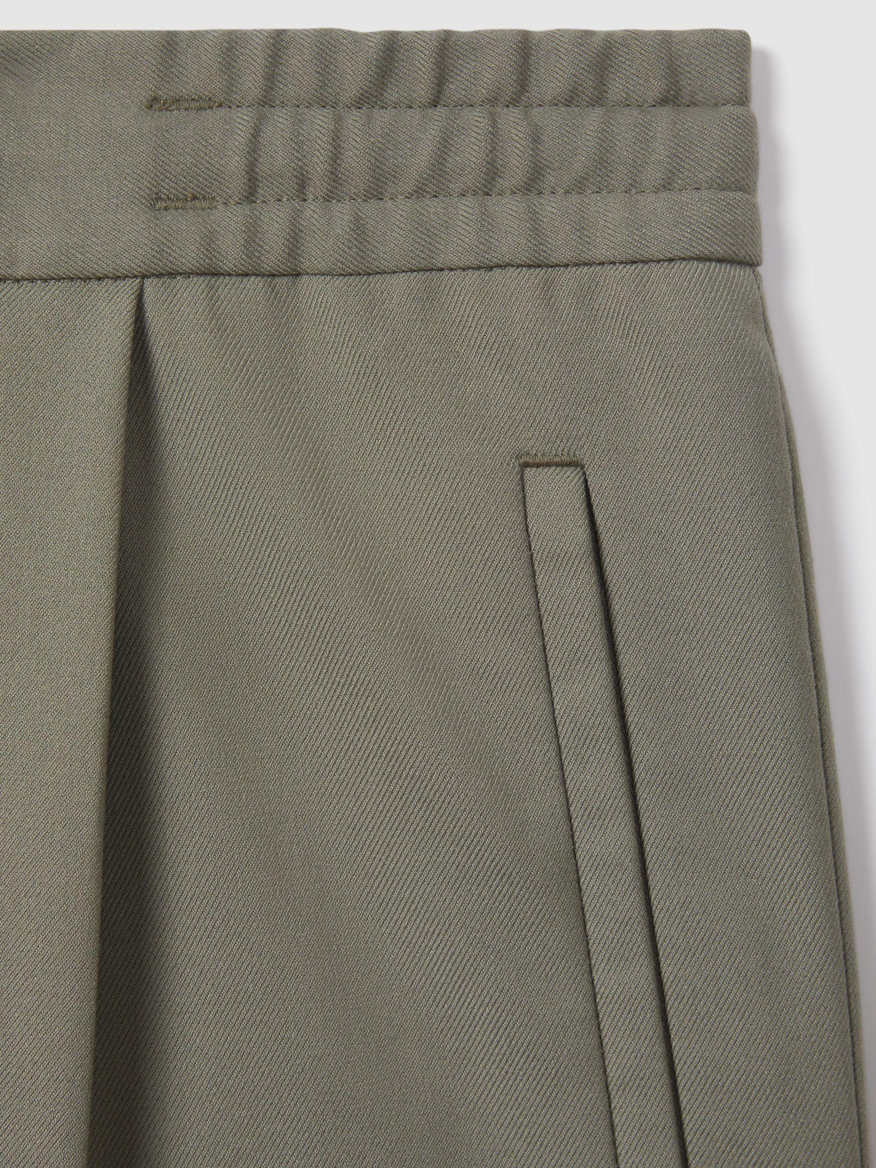 Brighton Sage Relaxed Drawstring Trousers with Turn-Ups Product Image