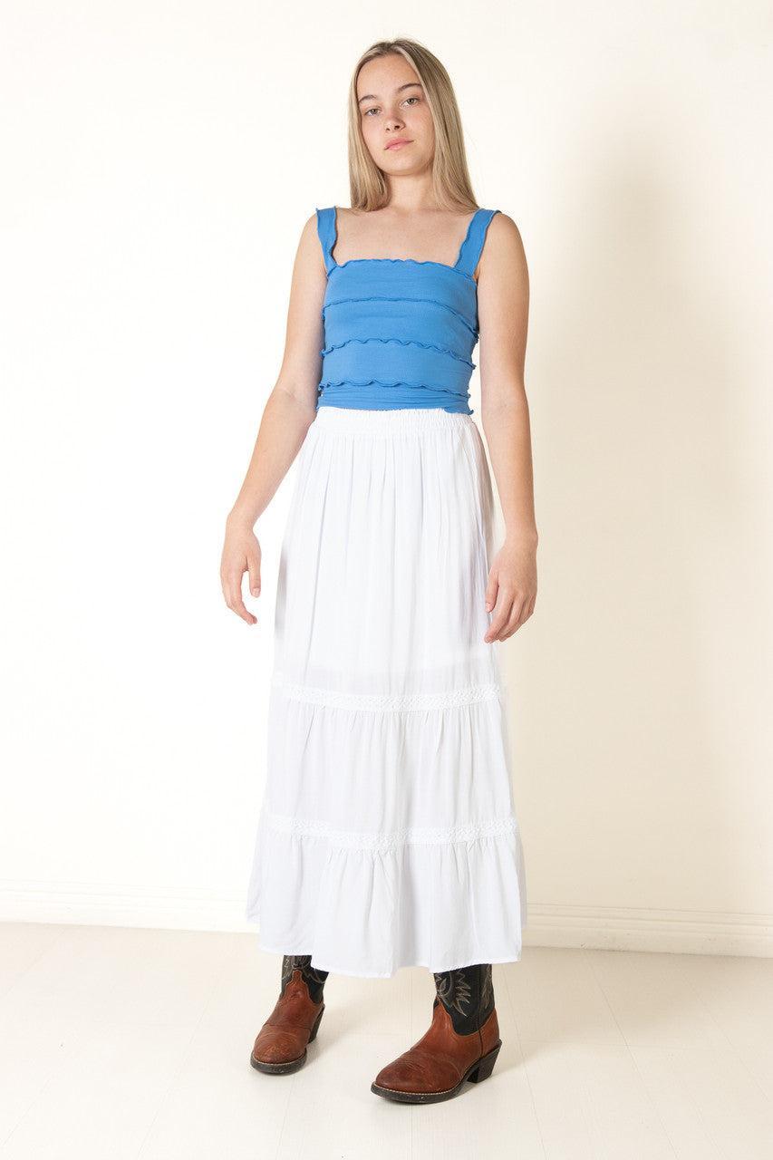 Blue Tiered Crop Tank Product Image