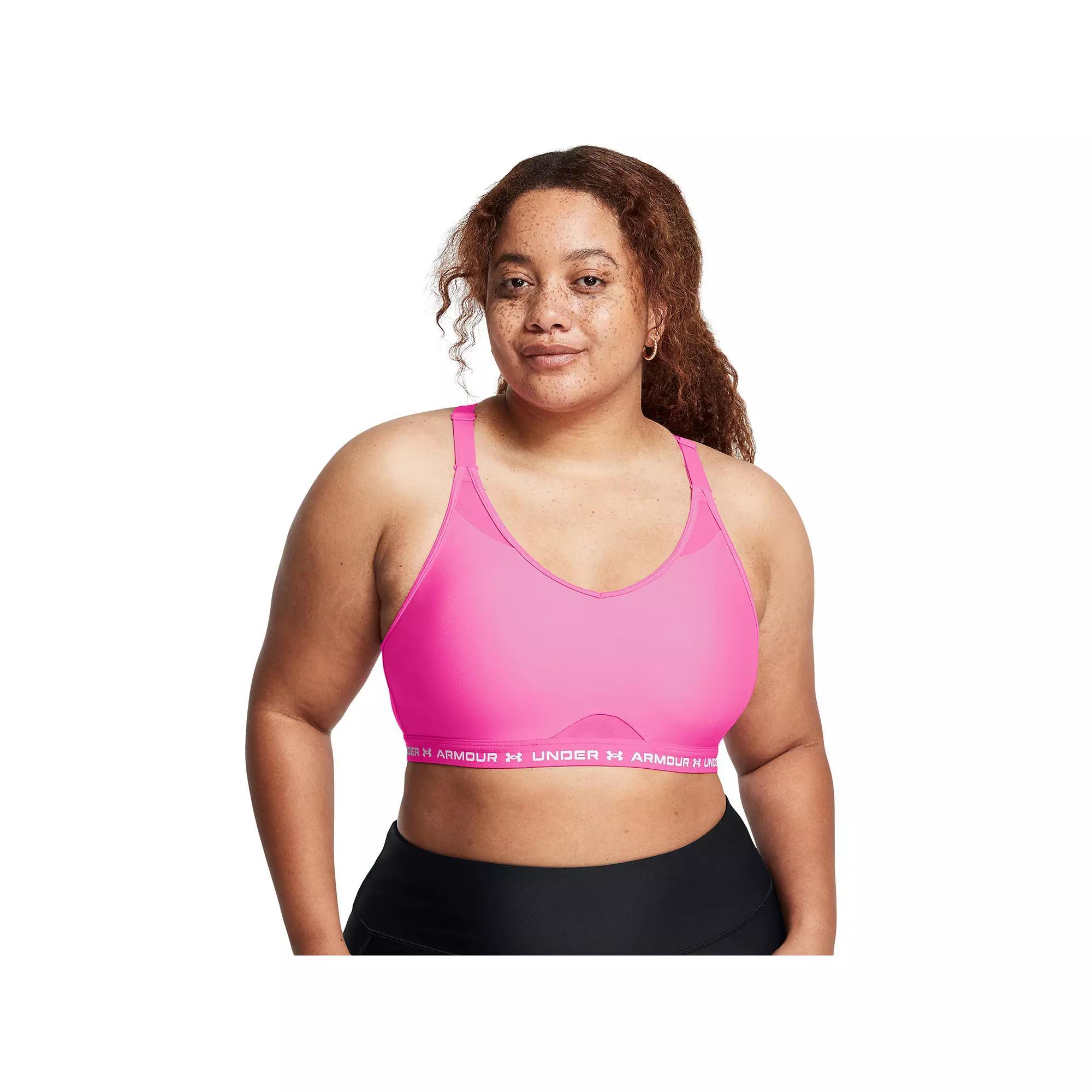 Women's Under Armour Crossback Low-Impact Sports Bra, Size: XXL, Rebel Pink Product Image