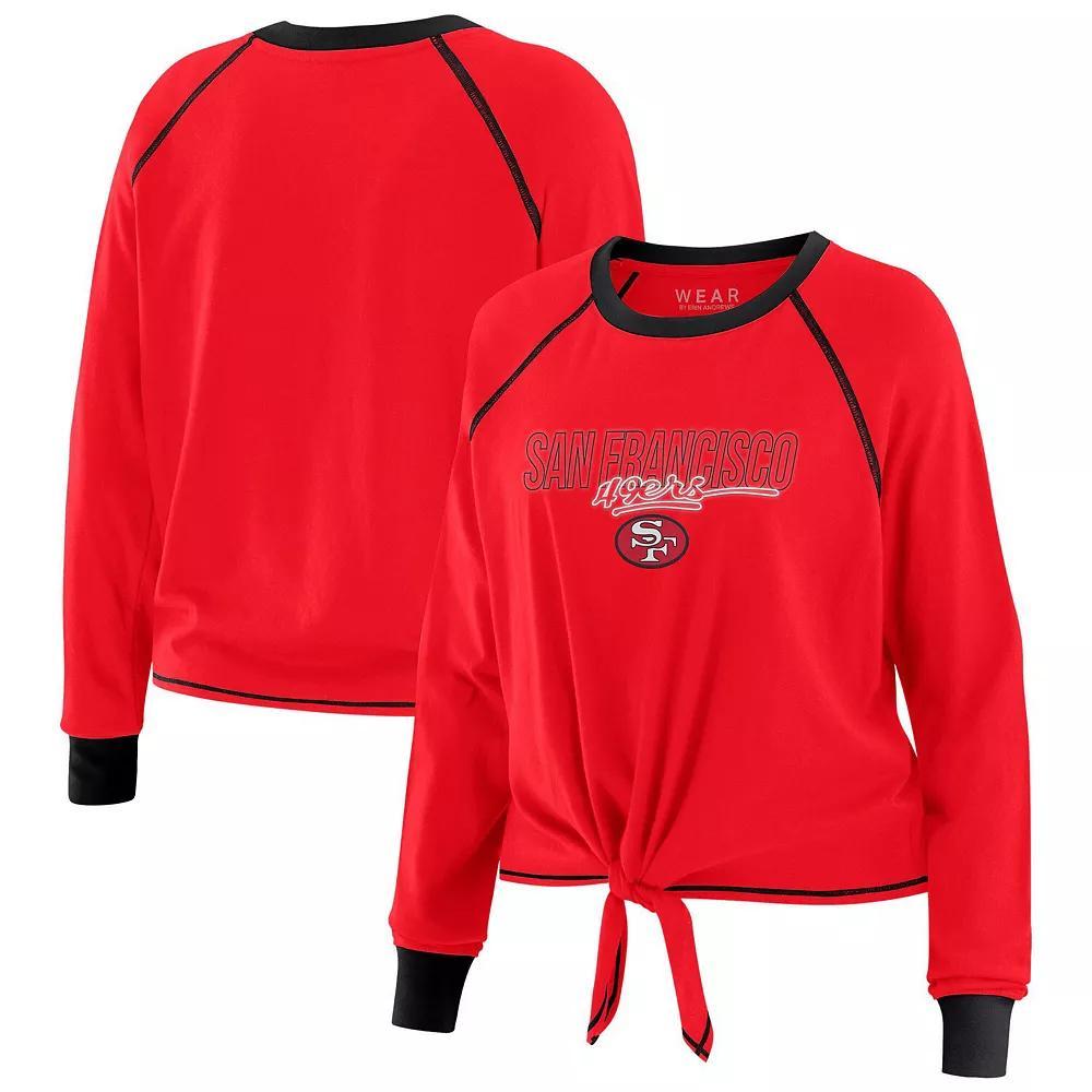 Women's WEAR by Erin Andrews Royal Indianapolis Colts Tie-Front Long Sleeve T-Shirt,  Product Image