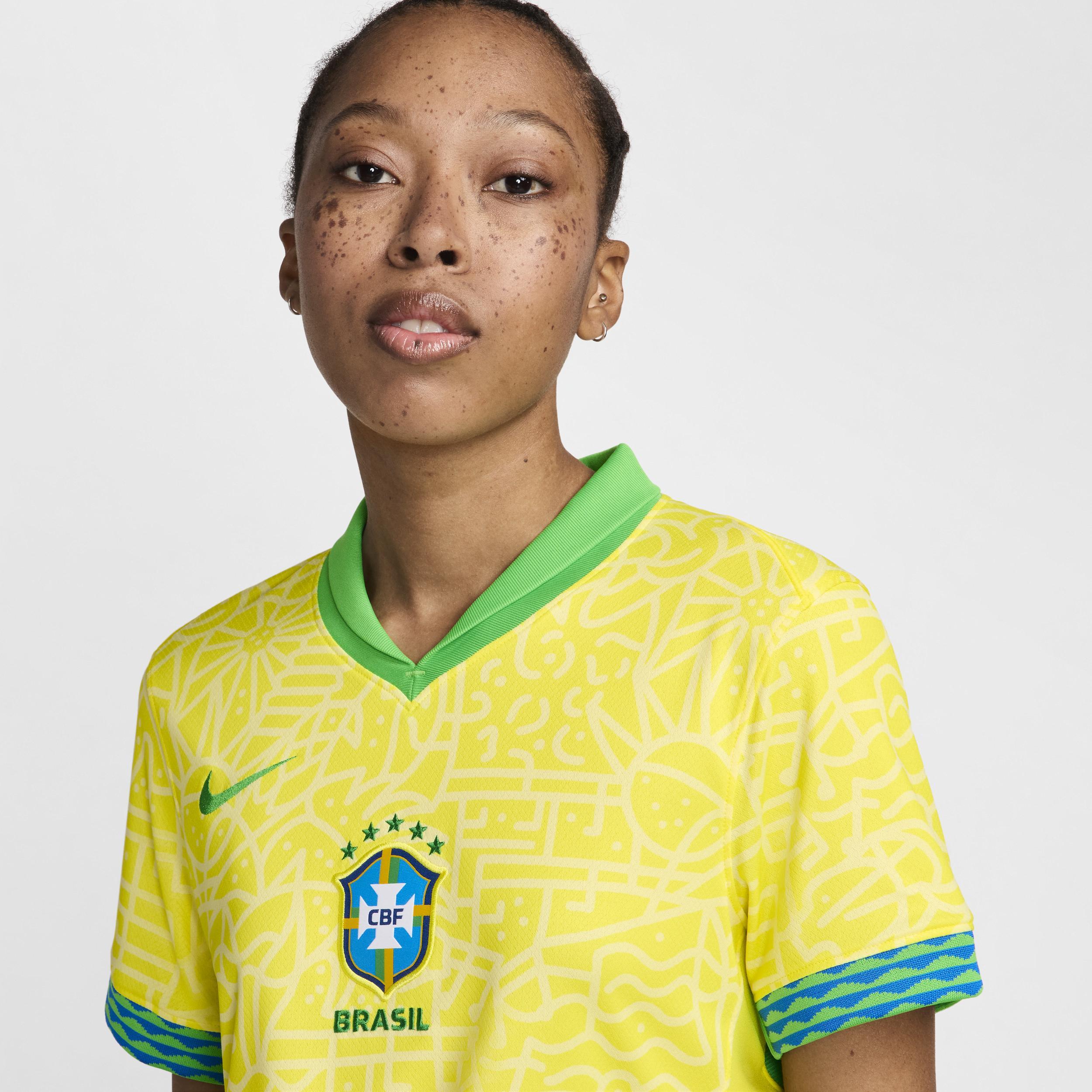 Brazil 2024 Stadium Home Nike Womens Dri-FIT Soccer Replica Jersey | FJ4334-706 Product Image
