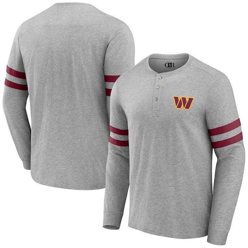 Mens NFL x Darius Rucker Collection by Fanatics Heather Gray Washington Commanders Henley Long Sleeve T-Shirt Product Image