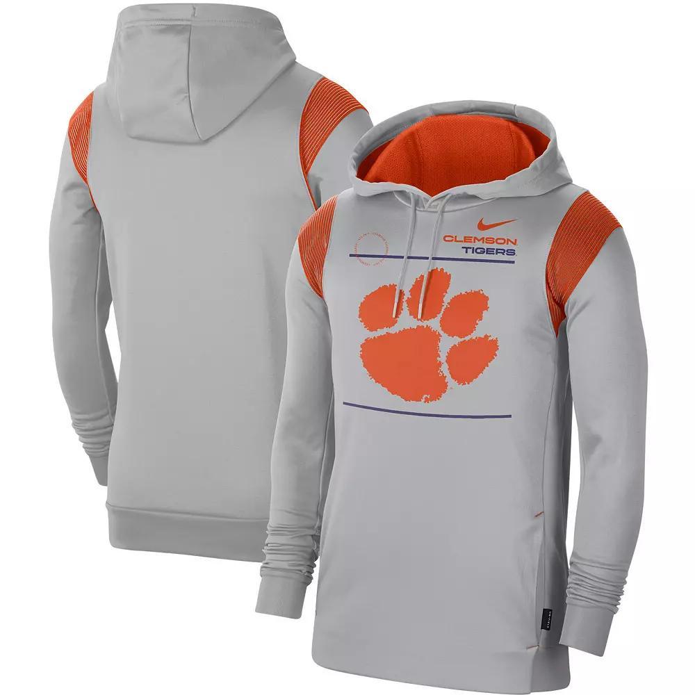 Men's Nike Gray Clemson Tigers 2021 Team Sideline Performance Pullover Hoodie, Size: Large, Grey Product Image