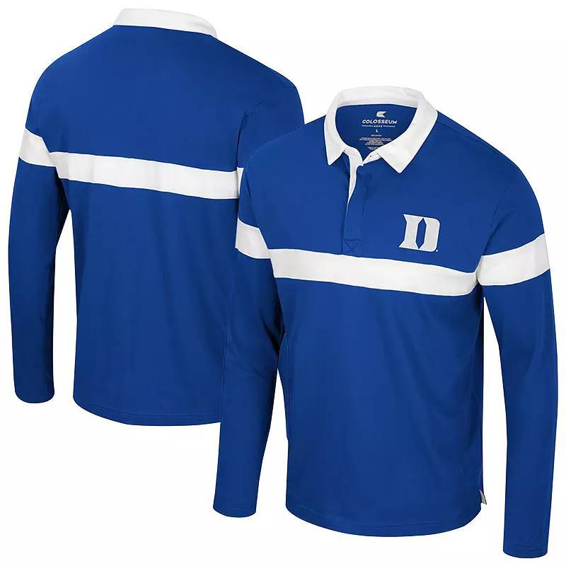 Men's Colosseum Royal Kansas Jayhawks Too Cool For School Long Sleeve Polo,  Product Image