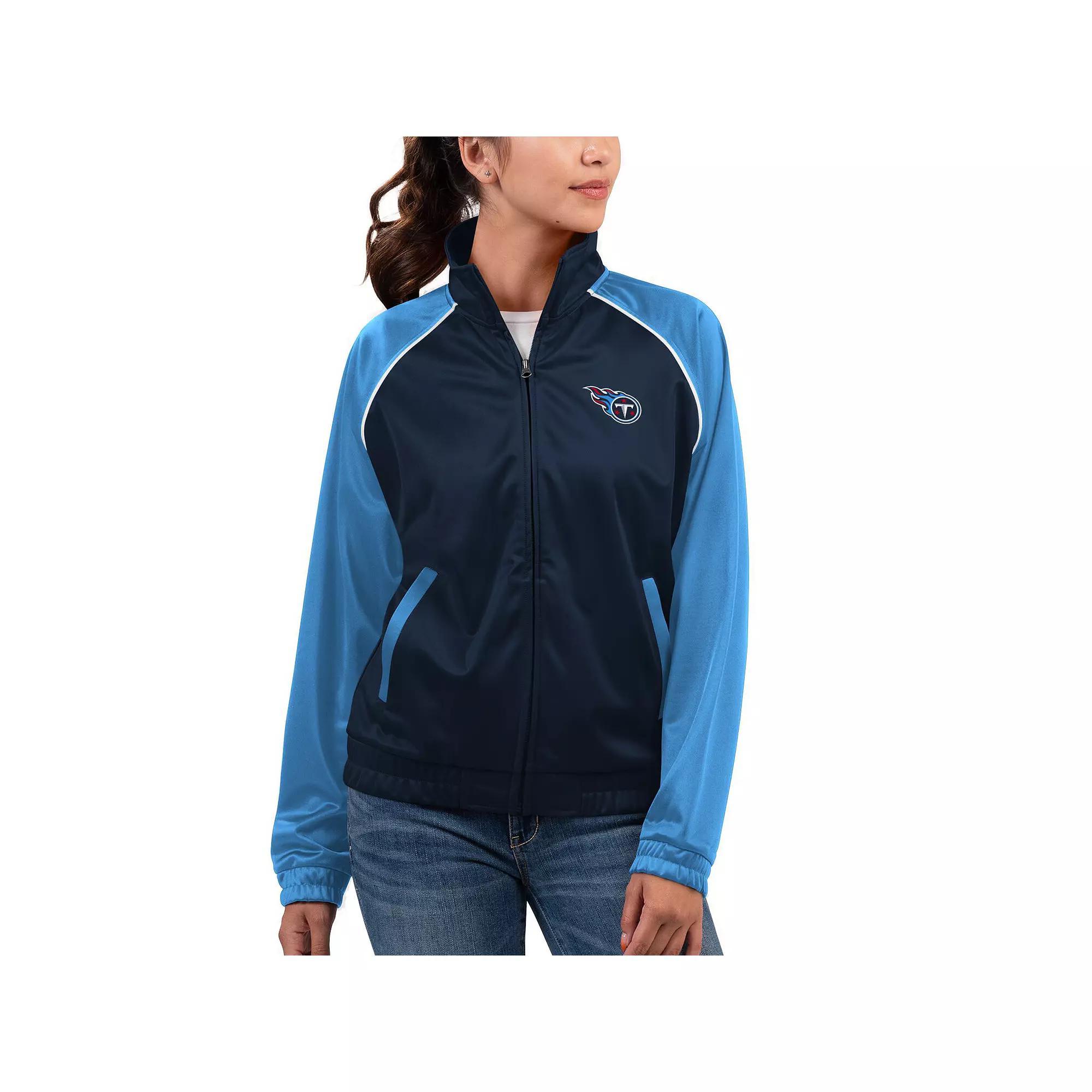 Women's G-III 4Her by Carl Banks Navy Tennessee Titans Showup Fashion Dolman Full-Zip Track Jacket, Size: Large, Blue Product Image