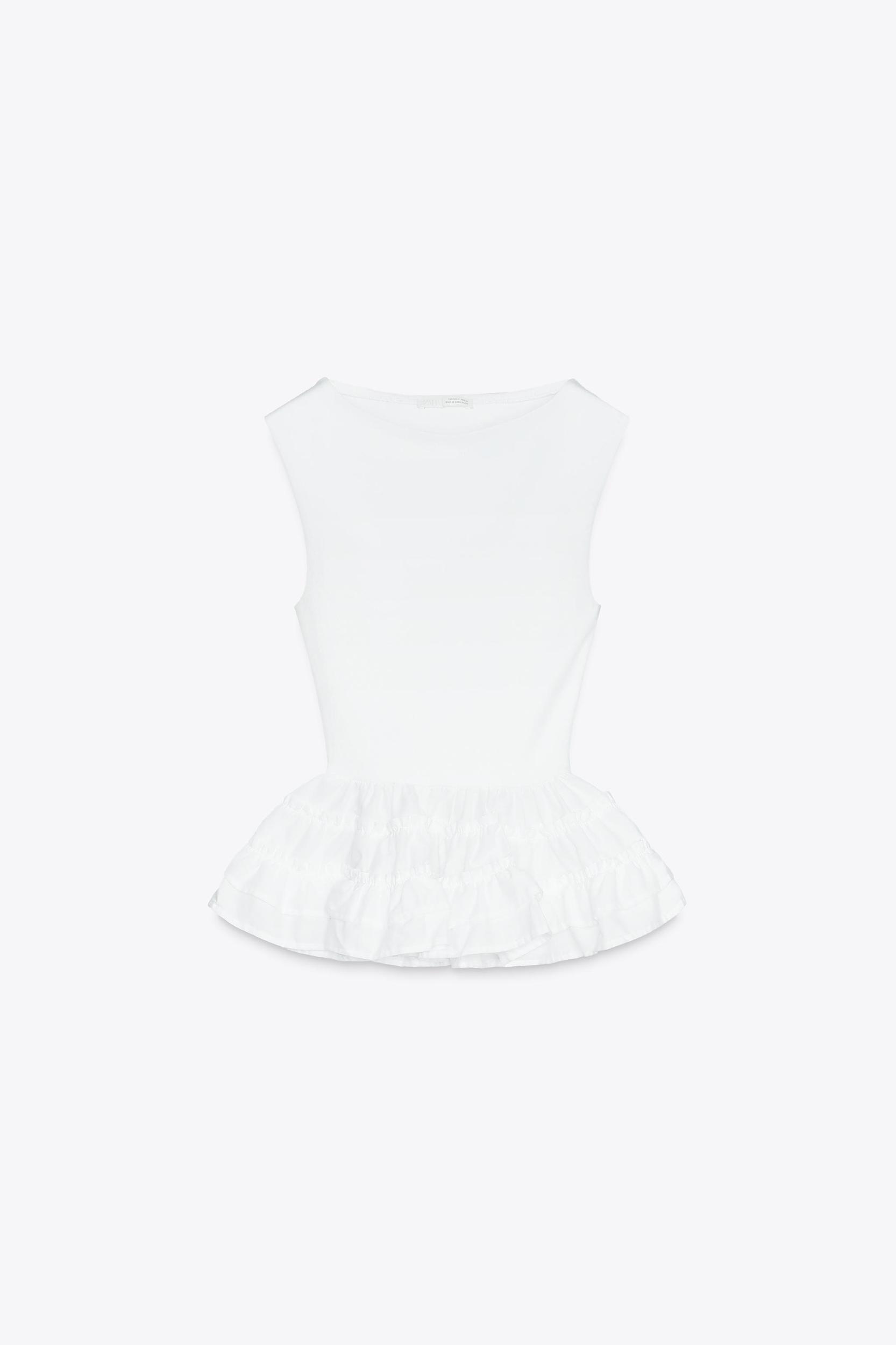 PEPLUM COMBINATION STRAP TOP Product Image