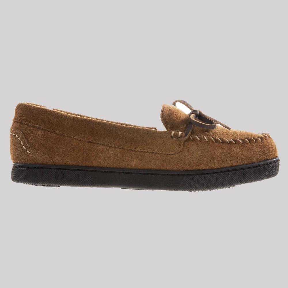 Isotoner Womens Genuine Suede Moccasin Slippers - Tan M Product Image