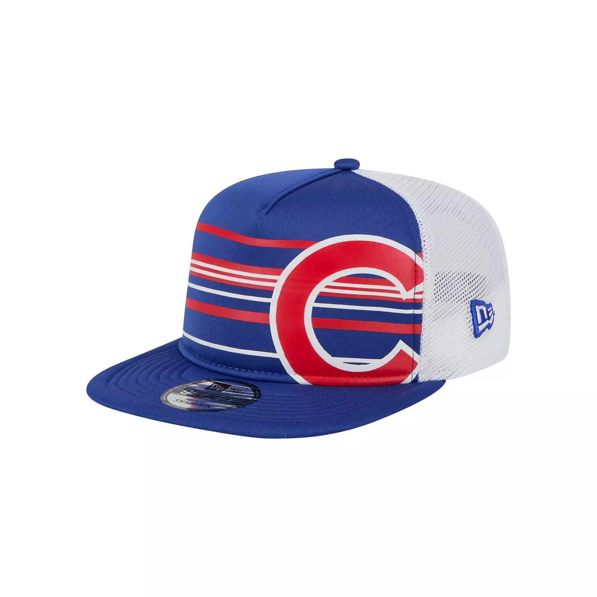 Men's New Era Royal Chicago Cubs 9FIFTY A-Frame Trucker Snapback Hat, Blue Product Image