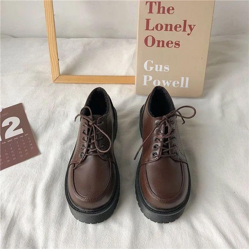 Platform Lace Up Oxford Shoes Product Image