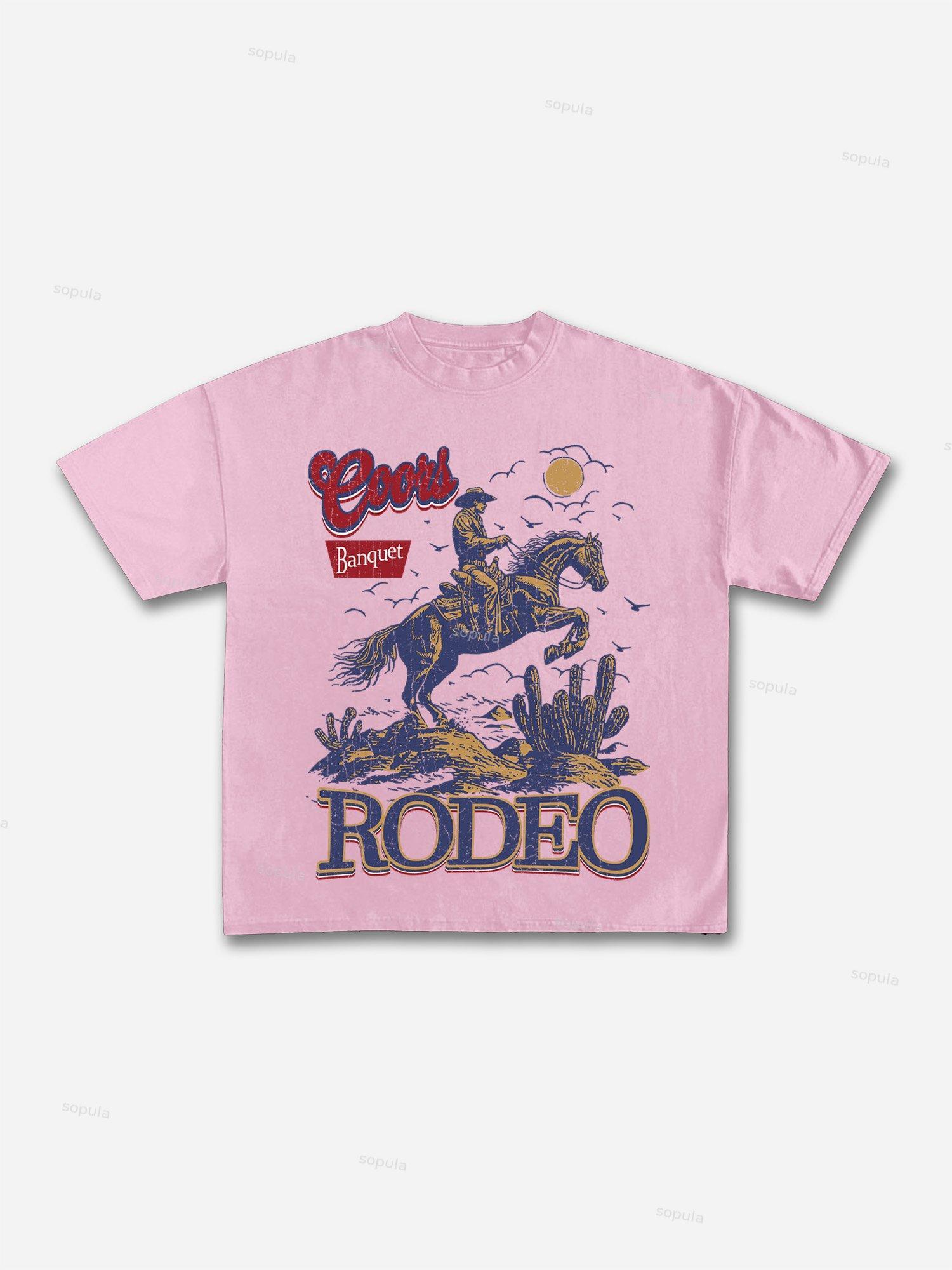 Coors Banquet Rodeo Print Cotton T-shirt Product Image