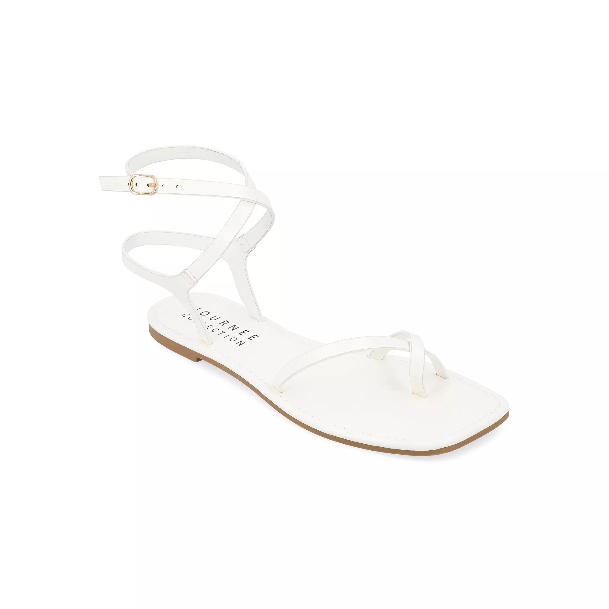 Journee Charra Women's Strappy Sandals, Size: 10, White Product Image